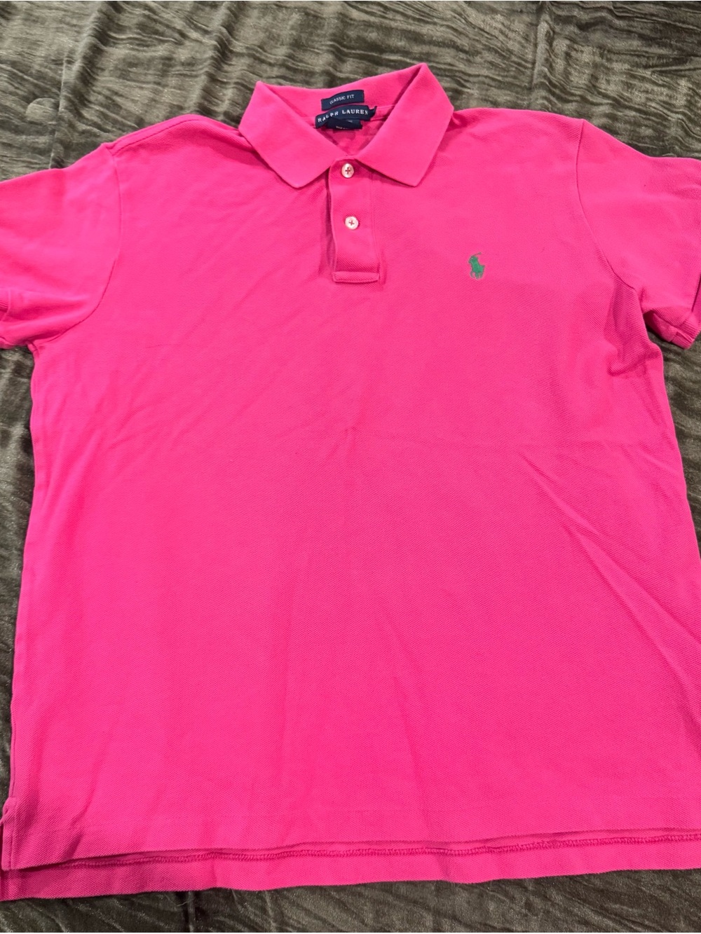 Ralph Lauren Men’s Hot Pink Polo with Green Pony